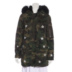 Jocelyn Fur Lined Camo with Silver Stars Parka L